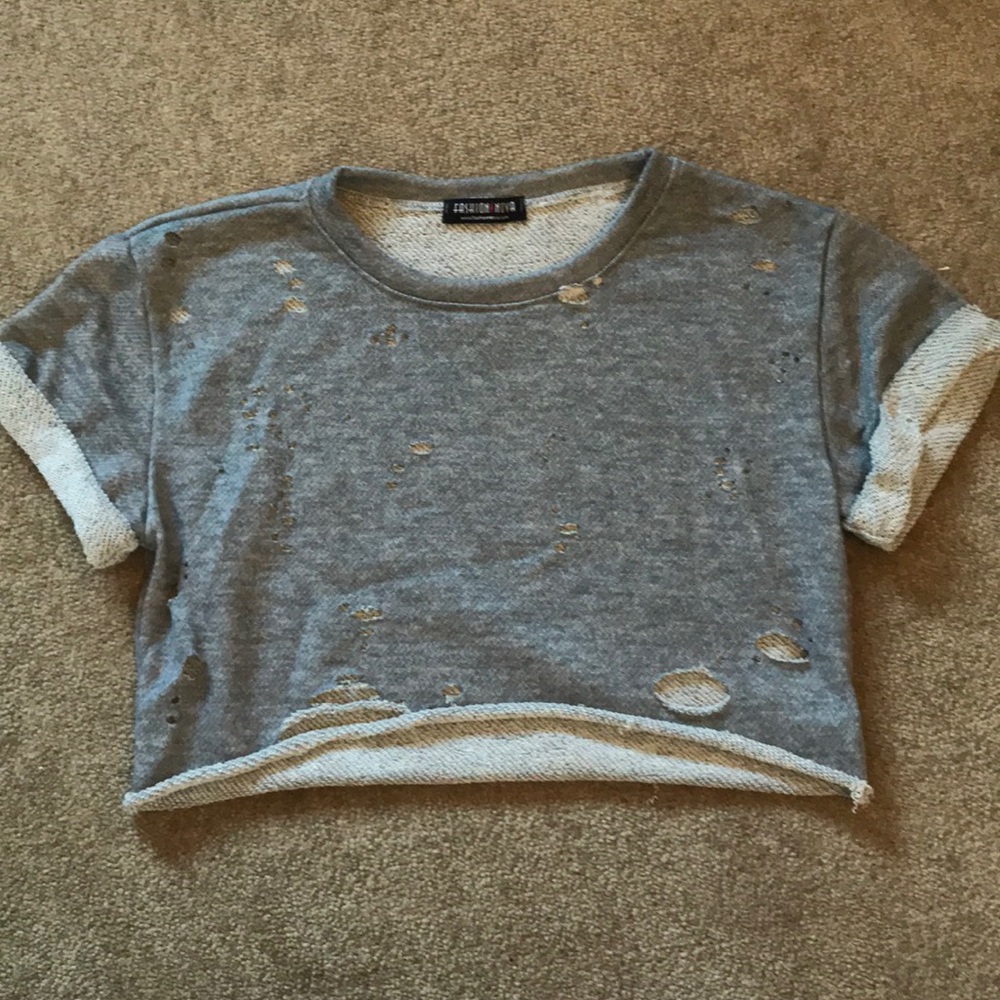 Distressed Crop Top